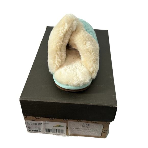 Lamo Caroline Knit Scuff Slippers Mint US Size 5 NWOT — Slip-On Comfort & Style - Picture 9 of 12